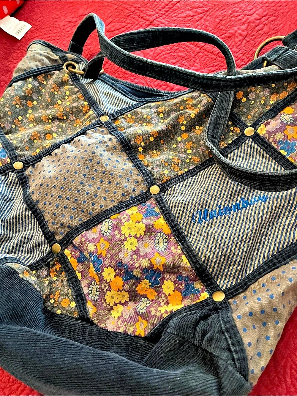 Unionbay Patchwork Floral Tote Bag in Black & Multicolor